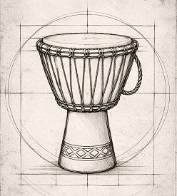Djembe – traditionelle afrikanische Trommel aus Westafrika